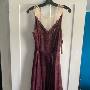 Lauren Conrad Lacy Hanky Hem MIDI Dress